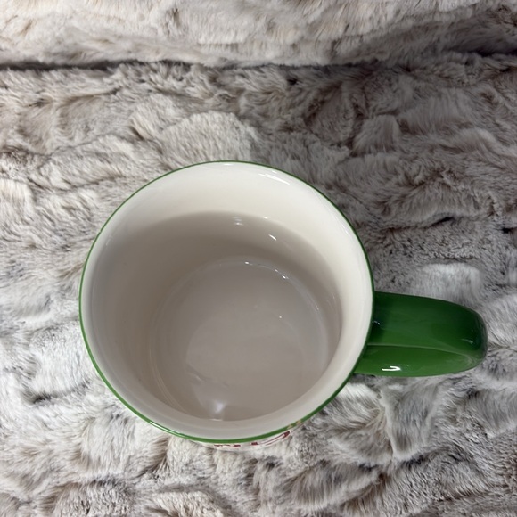 Sleigh Bell Bistro Joy Large Mug with Green Handle. Ceramic - Picture 2 of 8